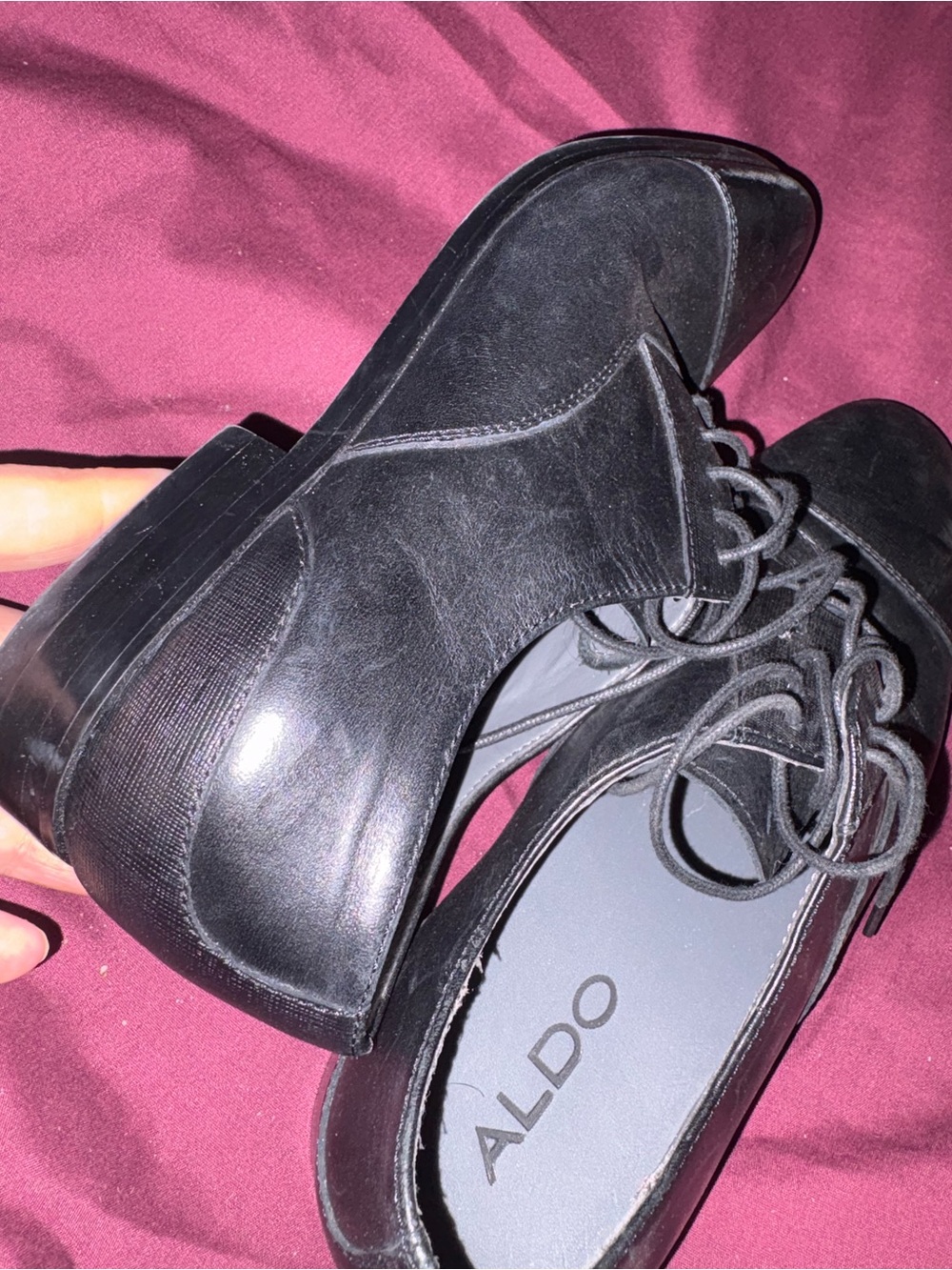ALDO Black Lace-Up Oxford Shoes